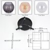 Koyoto ceiling light, globe light Amber, clear, Smoke-coloured, 3-light sources