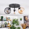 Koyoto ceiling light, globe light Amber, clear, Smoke-coloured, 3-light sources