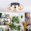 Koyoto ceiling light, globe light Amber, 3-light sources