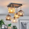 Ripoll ceiling light, globe light gold, black, 5-light sources