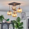 Ripoll ceiling light, globe light gold, black, 5-light sources