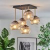 Ripoll ceiling light, globe light gold, black, 5-light sources