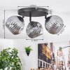 Ripoll ceiling light, globe light Smoke-coloured, 3-light sources
