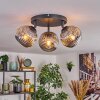 Ripoll ceiling light, globe light Smoke-coloured, 3-light sources