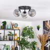 Ripoll ceiling light, globe light clear, Smoke-coloured, 3-light sources