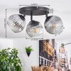 Ripoll ceiling light, globe light clear, Smoke-coloured, 3-light sources