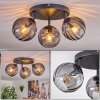 Koyoto ceiling light, globe light Smoke-coloured, 3-light sources