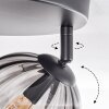 Koyoto ceiling light, globe light Smoke-coloured, 3-light sources
