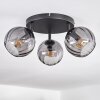 Koyoto ceiling light, globe light Smoke-coloured, 3-light sources