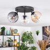 Koyoto ceiling light, globe light Amber, clear, Smoke-coloured, 3-light sources