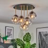 Ripoll ceiling light, globe light brass, black, 5-light sources