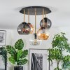 Koyoto ceiling light, globe light 45 cm brass, black, 5-light sources