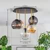 Koyoto ceiling light, globe light 45 cm brass, black, 5-light sources