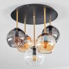 Koyoto ceiling light, globe light 45 cm brass, black, 5-light sources