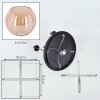 Koyoto ceiling light, globe light 45 cm brass, black, 5-light sources