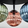 Chehalis ceiling light, globe light 44 cm blue, green, coppery, 3-light sources