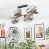 Ripoll ceiling light, globe light gold, black, 8-light sources