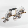 Ripoll ceiling light, globe light gold, black, 8-light sources