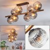 Ripoll ceiling light, globe light gold, black, 8-light sources