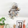 Ripoll ceiling light, globe light gold, black, 8-light sources