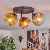 Ripoll ceiling light, globe light gold, clear, coppery, Smoke-coloured, 3-light sources