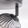 Ripoll ceiling light, globe light gold, clear, coppery, Smoke-coloured, 3-light sources