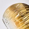 Ripoll ceiling light, globe light gold, clear, coppery, Smoke-coloured, 3-light sources