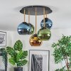 Koyoto ceiling light, globe light 45 cm brass, black, 5-light sources