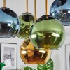 Koyoto ceiling light, globe light 45 cm brass, black, 5-light sources
