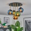 Koyoto ceiling light, globe light 45 cm brass, black, 5-light sources