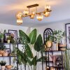 Chehalis ceiling light, globe light gold, black, 8-light sources