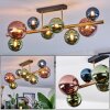 Chehalis ceiling light, globe light gold, black, 8-light sources