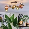 Chehalis ceiling light, globe light gold, black, 8-light sources
