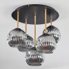 Ripoll ceiling light, globe light brass, black, 5-light sources