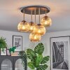 Ripoll ceiling light, globe light brass, black, 5-light sources