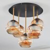 Ripoll ceiling light, globe light brass, black, 5-light sources