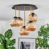 Ripoll ceiling light, globe light brass, black, 5-light sources