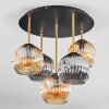 Ripoll ceiling light, globe light brass, black, 5-light sources