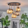 Ripoll ceiling light, globe light brass, black, 5-light sources