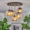 Ripoll ceiling light, globe light brass, black, 5-light sources