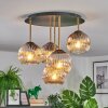 Ripoll ceiling light, globe light brass, black, 5-light sources