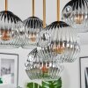 Ripoll ceiling light, globe light brass, black, 5-light sources