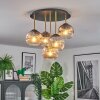 Ripoll ceiling light, globe light brass, black, 5-light sources