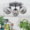 Chehalis ceiling light, globe light 25 cm Smoke-coloured, 3-light sources
