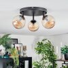 Chehalis ceiling light, globe light Amber, 3-light sources