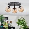 Chehalis ceiling light, globe light Amber, 3-light sources