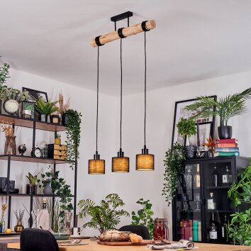 Bassagoda hanging light, pendant light Ecru, black, 3-light sources