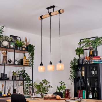 Bassagoda hanging light, pendant light Ecru, black, 3-light sources