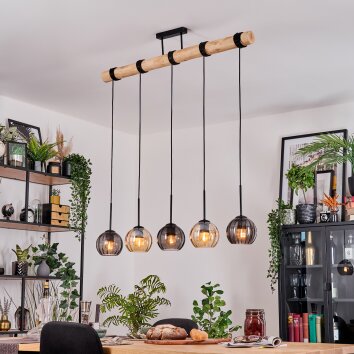 Koyoto hanging light, globe light, pendant light Ecru, black, 5-light sources
