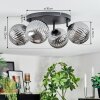 Chehalis ceiling light, globe light Smoke-coloured, 4-light sources